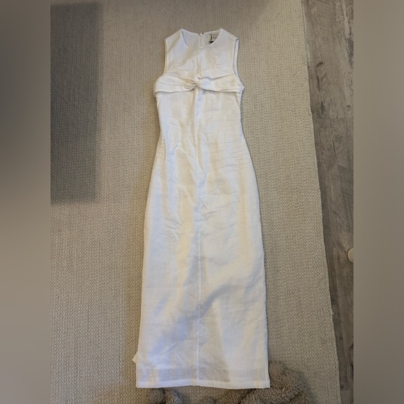 NWT DISSH Bertie White Linen Midi Dress Size 2 - Picture 2 of 10